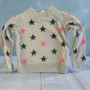 ZARA Starry Kids Sweater - Gray with Pink and Black Stars